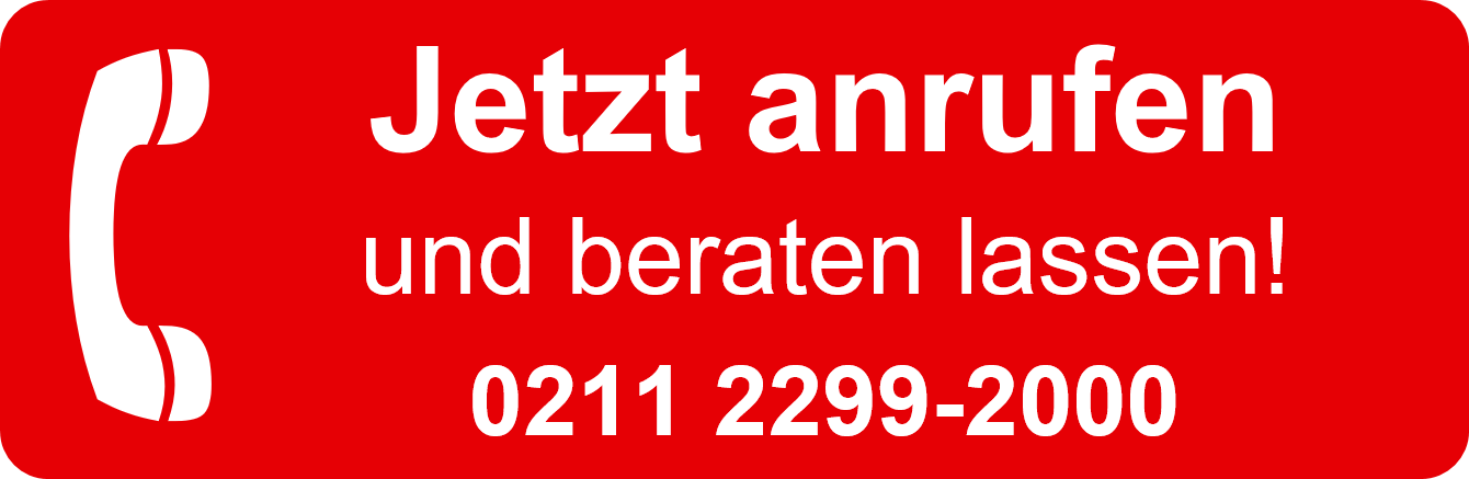 Jetzt anrufen und beraten lassen: 0211 2299-2000